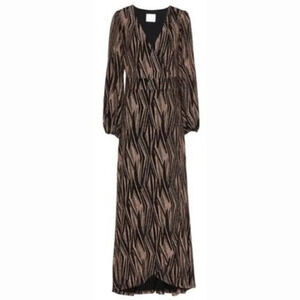 New! Anonyme gold and brown print Maxi dress 30980